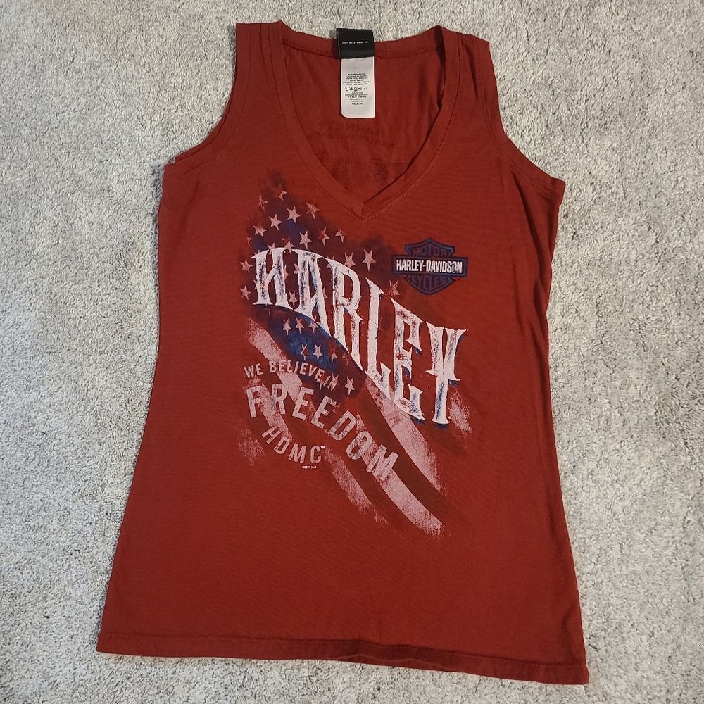 Harley Davidson Women's Tank Top Size Medium We Believe in Freedom Vintage